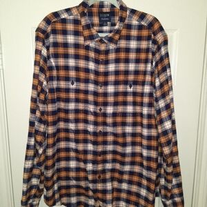 J. Crew Flannel Plaid Long Sleeve Button Up Shirt Men's sz XL